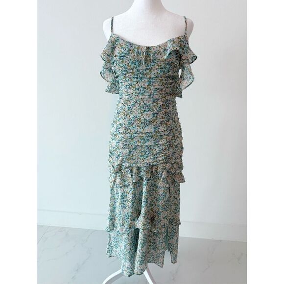 ASTR Daisy Dell Midi Dress Floral Ruffle Maxi Dress Small - Picture 5 of 13
